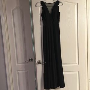 Floor length black tie dress